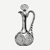 Vintage jug drawing, illustration psd. Free public domain CC0 image.