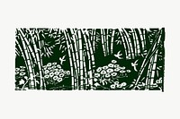 Bamboo forest clipart, illustration vector. Free public domain CC0 image.