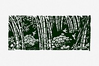 Bamboo forest clipart, illustration. Free public domain CC0 image.