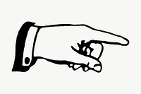 Pointing hand drawing, illustration vector. Free public domain CC0 image.