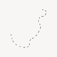 Cute dotted line, doodle element vector