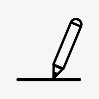 Pencil icon, cute education illustration