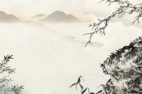 Ohara Koson's landscape background, Japanese traditional illustration