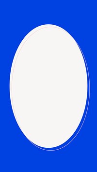 Blue oval frame phone wallpaper, geometric design 