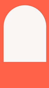 Orange arch frame phone wallpaper, geometric design vector