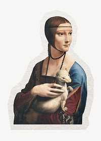 Da Vinci's artwork, Lady with an Ermine collage element, remix by rawpixel