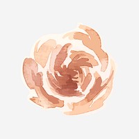 Watercolor peony psd hand drawn sticker element