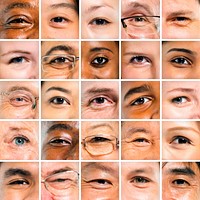 Group Of Isolated Pictures Of Multi-Ethnical Eyes