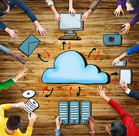 People Cloud Computing Connection Data Downloading Sharing Concepts
