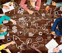 Global Community Start Up Launch Teamwork Online Concept