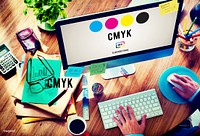 CMYK Cyan Magenta Yellow Key Color Printing Process Concept