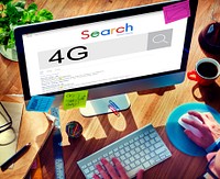 4G Technology Word Searching Discover Concept