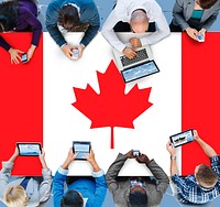 Canada National Flag Business Communication Meeting Concept