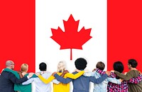 Canada National Flag Teamwork Diversity Concept