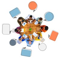 Brainstorming Discussing Planning Teamwork Variation Diverse Ethnic Concept