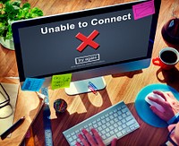 Unable to Connect Computer Failure Internet Concept