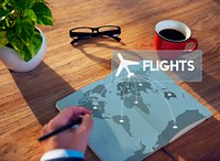 Flight Ticket Booking Destination Journey Concept