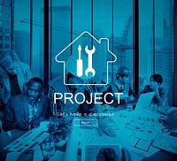 Architect Blueprint Discussion Engineer Project Office Concept