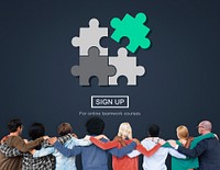 Stategy Puzzle Fit Jigsaw Match Solve Concept