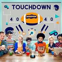 Touchdown American Football Rugby Game Concept
