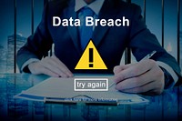 Data Breach Warning Sign Concept