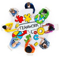 Aerial View of People and Teamwork Concepts