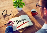 Businessman with Note About Design Concepts