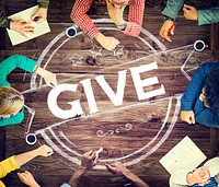 Give Help Donation Support Provide Volunteer Concept