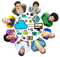Diversity Casual People Cloud Computing Data Team Concept