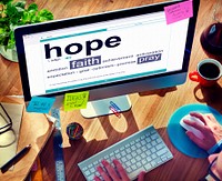 Digital Dictionary Hope Faith Pray Concept