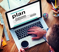Digital Online Plan Business Office Working Concept