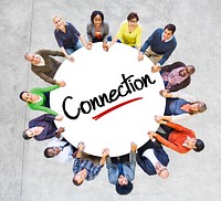Diverse People in a Circle with Connection Concept