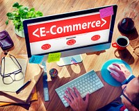 Digital Online Marketing E-Commerce Working Concept