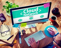 Cloud Digital Network Online Office Working Concept