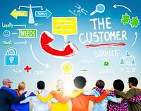 The Customer Service Target Market Support Assistance Concept