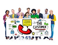 The Customer Service Target Market Support Assistance Concept