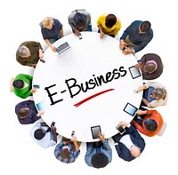 Multiethnic Group of Business People with E-Business