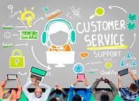 Customer Service Call Center Agent Care Concept