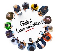 Multi-Ethnic Group of People and Global Communications Concept