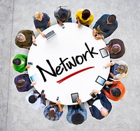 People and Network Concept with Textured Effect
