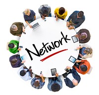 Multi-Ethnic Group of People and Network Concept