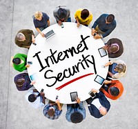 People and Internet Security Concept with Textured Effect