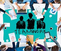 Teamwork Group Collaboration Organization Concept