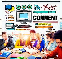 Comment Post Share Social Media Concept