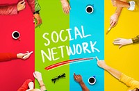 Aerial View Colorful Business People Social Networking Concepts