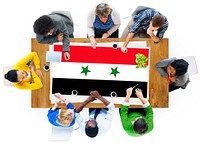 Syria National Flag Business Team Meeting Concept