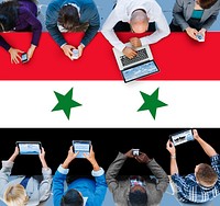 Business Team Connection Meeting Syria Flag Concept