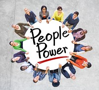 Group of People Holding Hands Around People Power