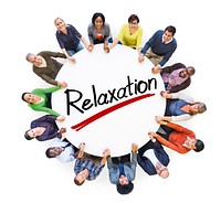 Aerial View of People and Relaxation Concepts