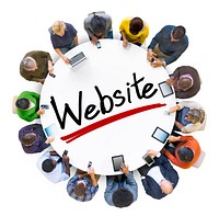 Group of People Holding Hands Around Letter Website